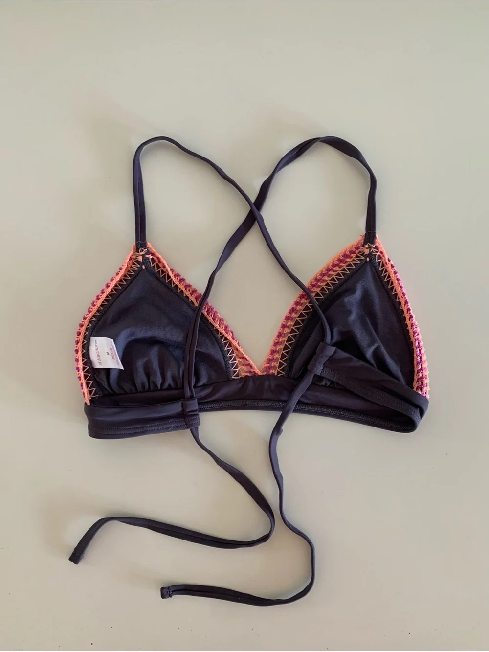 Xhilaration Black Bikini with Pink Accent Crochet